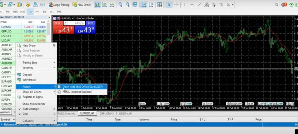 خروجی گرفتن از استیتمنت معاملات متاتریدر ۴