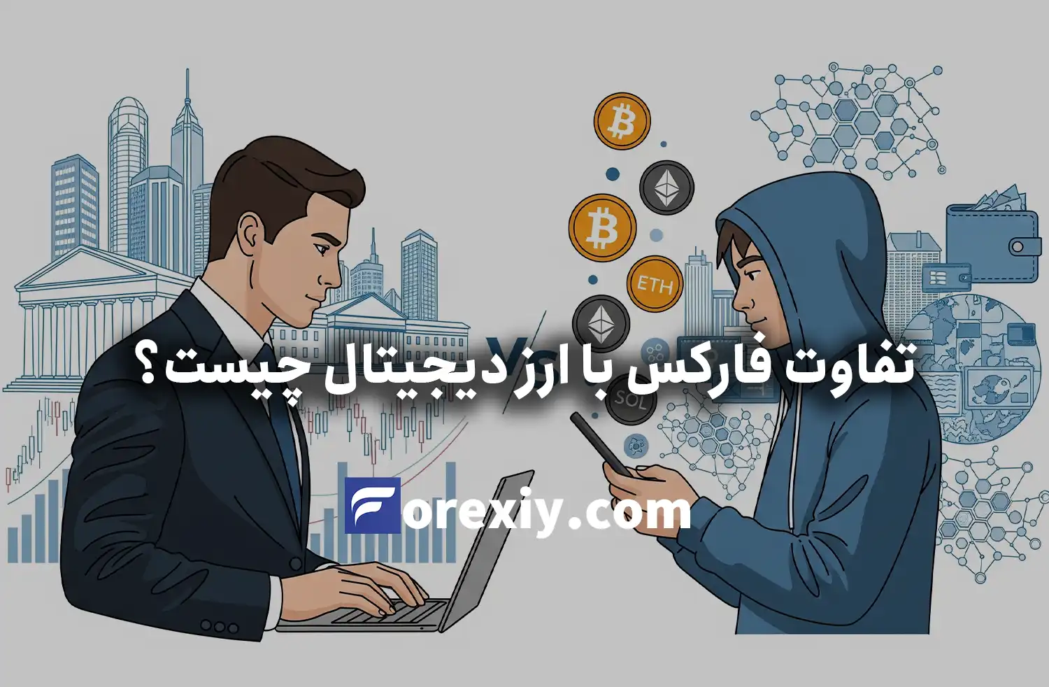 تفاوت فارکس با ارز دیجیتال | راهنمای کامل برای مقایسه دو بازار